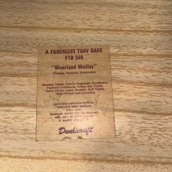 Floral vintage 90s Woven Edge Serving Tray - Picture 3 of 3